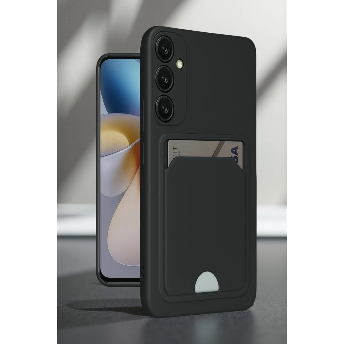 Samsung Galaxy A16 5g Kılıf Kelvin Kartvizitli Silikon - Koyu Yeşil görsel 2