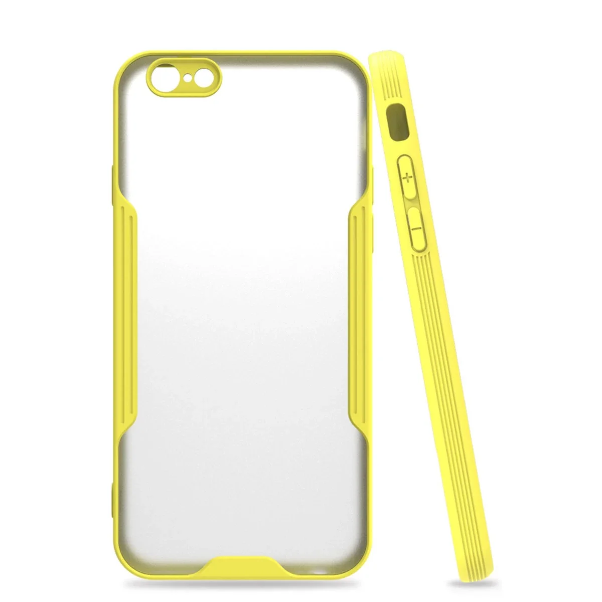 Apple iPhone 6 Kılıf Platin Silikon - Sarı görsel 3