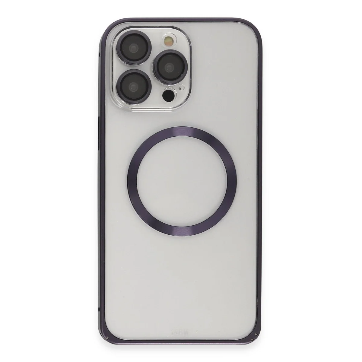 Joko Apple İphone 14 Pro Kılıf Metal Bumper Magneticsafe Kapak - Derin Mor görsel 2