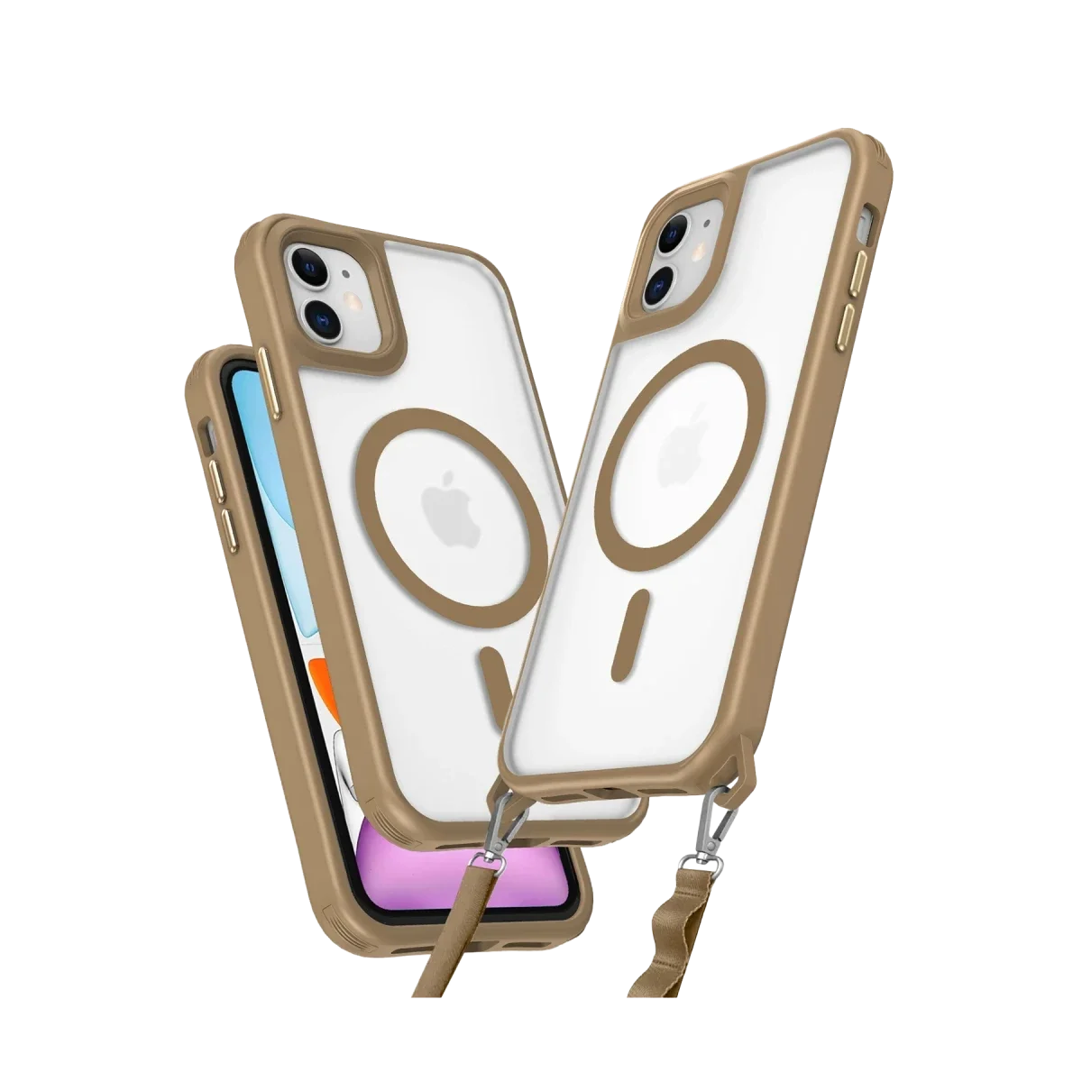 Apple iPhone 12 Kılıf Enka Magsafe Silikon Kılıf - Desert