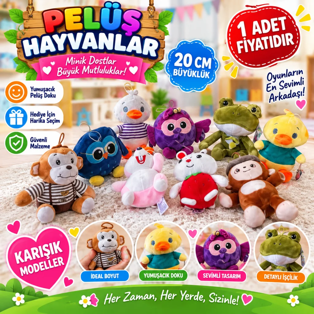 62923 20 CM PELUŞ HAYVANLAR (adet fiyatıdır) görsel 4