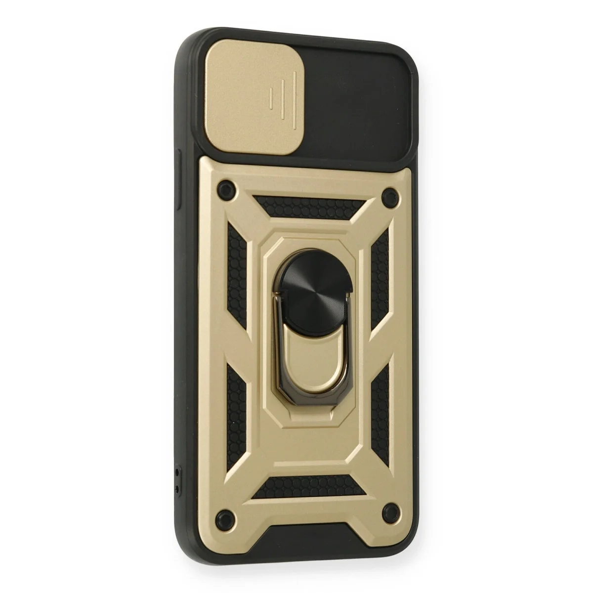 Apple İphone 11 Pro Kılıf Pars Lens Yüzüklü Silikon - Gold görsel 2