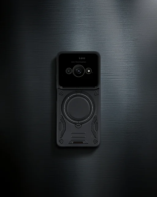 Xiaomi Poco C61 Kılıf Joy Lens Standlı Kapak - Siyah
