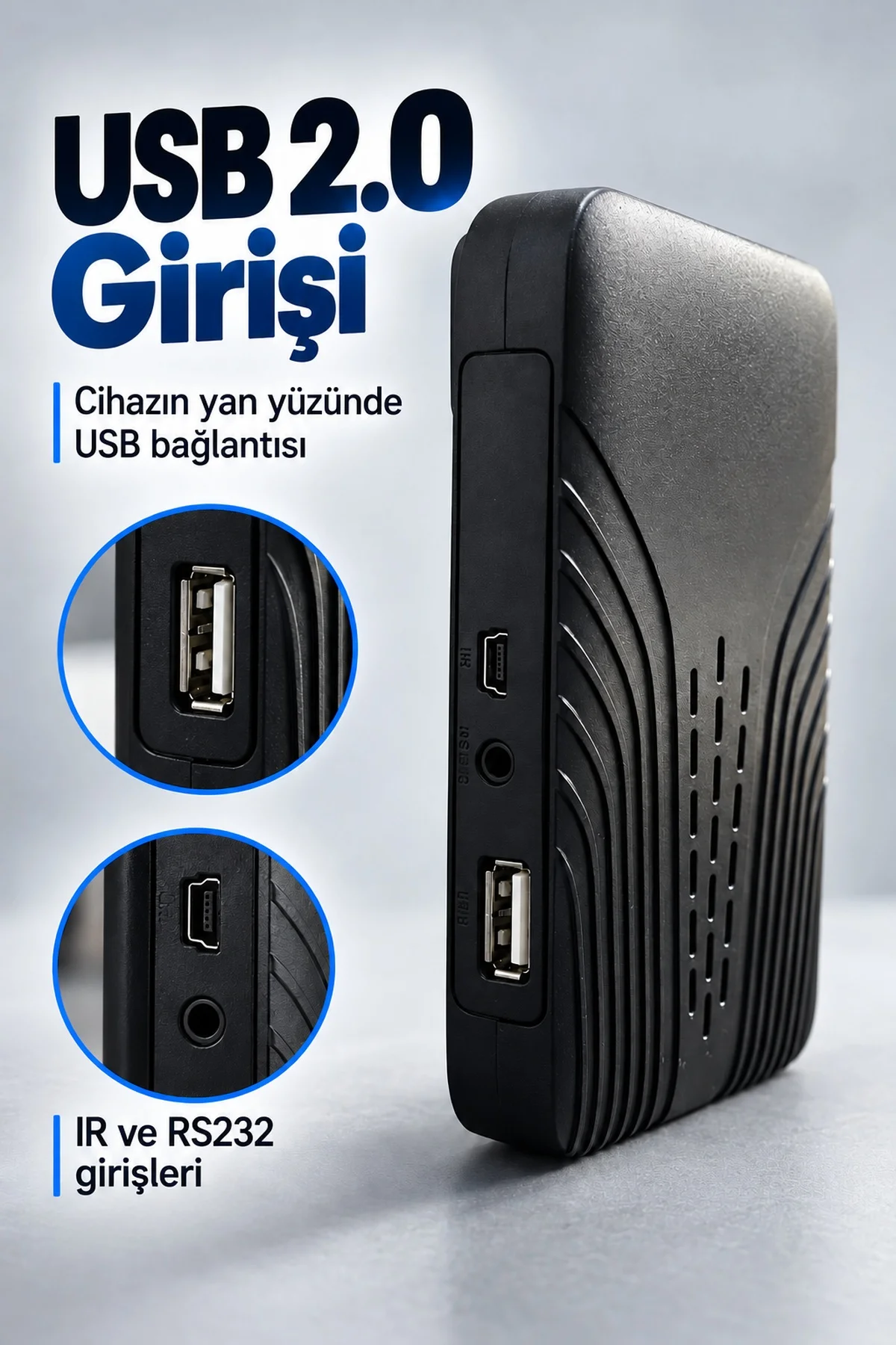 HDMI Kablolu ve Adaptörlü HD Uydu Alıcısı görsel 3