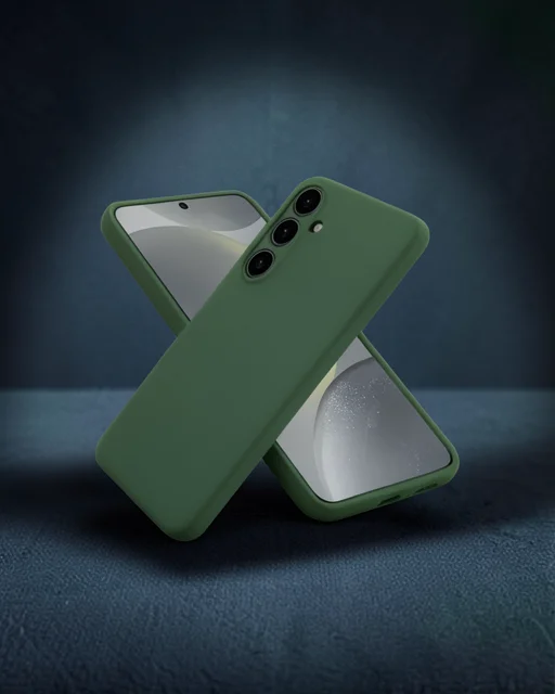 Samsung Galaxy A56 Kılıf First Silikon - Koyu Yeşil
