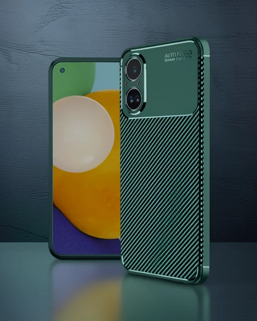 Realme 12 Lite Kılıf Auto Focus Karbon Kapak - Koyu Yeşil