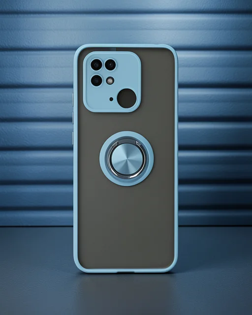 Xiaomi Poco C40 Kılıf Montreal Yüzüklü Silikon Kapak - Buz Mavi