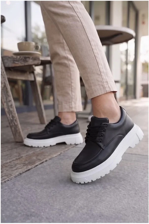 Erkek Ayakkabı Ayakkabı Bağcıklı Gündüz Klasik Cilt Casual Dengeli görsel 3