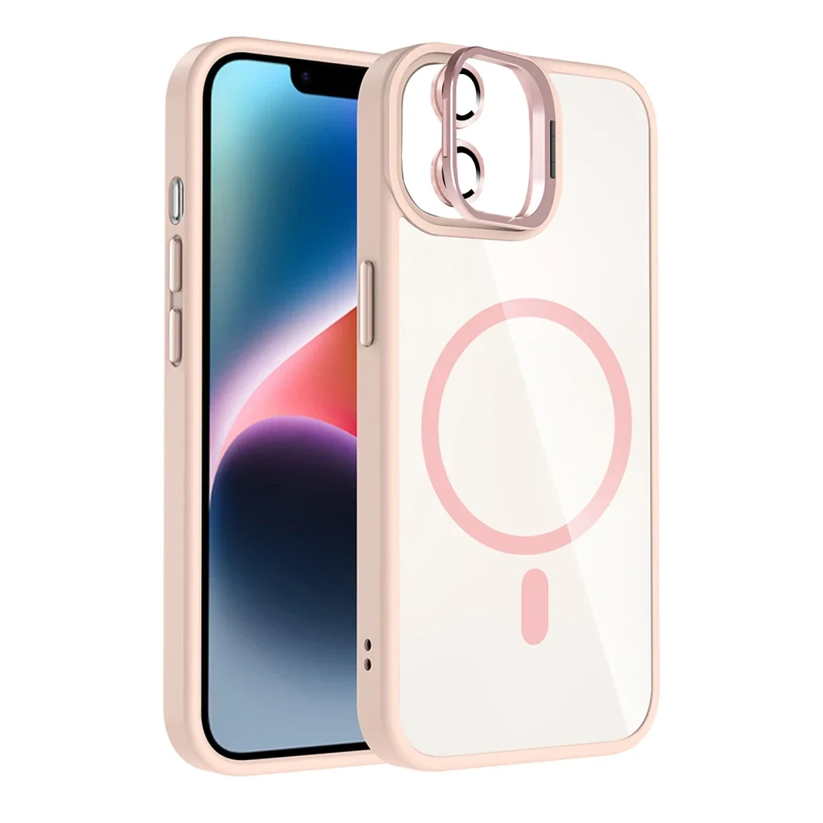 Joko Apple iPhone 11 Remim Lensli Magsafe Standlı Kapak - Pembe