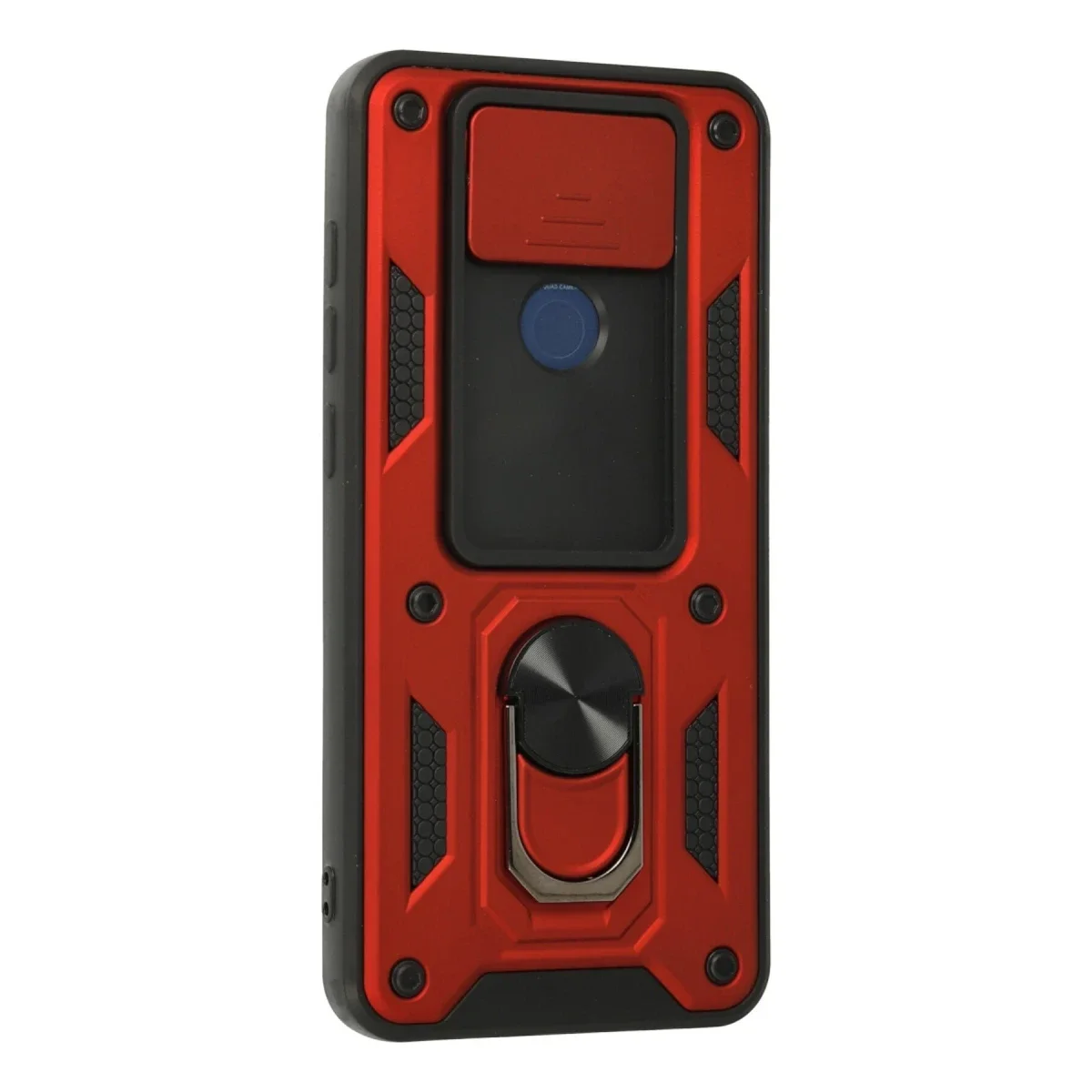 Xiaomi Redmi Note 9 Kılıf Pars Lens Yüzüklü Silikon - Kırmızı görsel 3