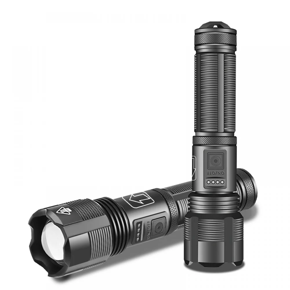 PS-1600 Süper Parlak LED Zoomlu 5 Mod Su Geçirmez Profesyonel Şarjlı El Feneri görsel 6