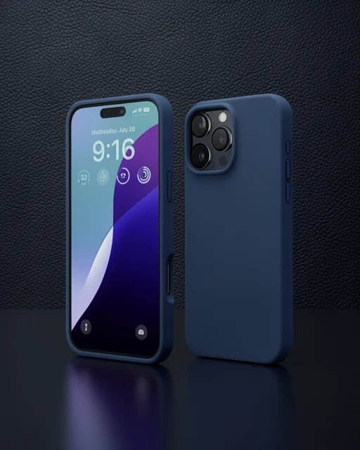 Apple İphone 16 Pro Max Kılıf Nano İçi Kadife Silikon - Lacivert