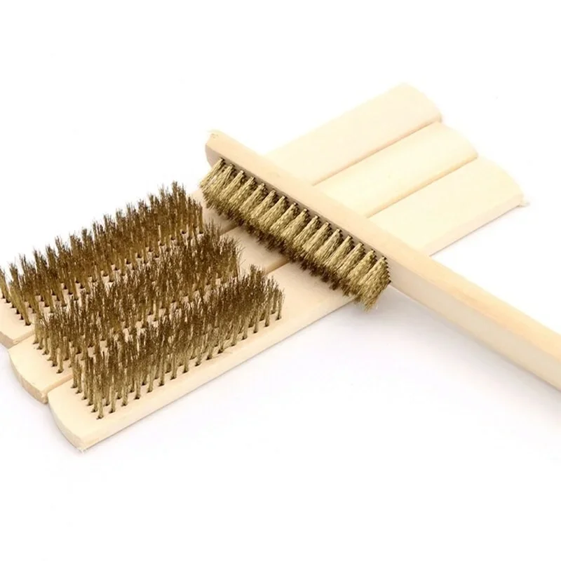 ieg™ Metal Telli Fırça Ahşap Saplı Pas Kir Sökme Tezleme Fırçası görsel 8