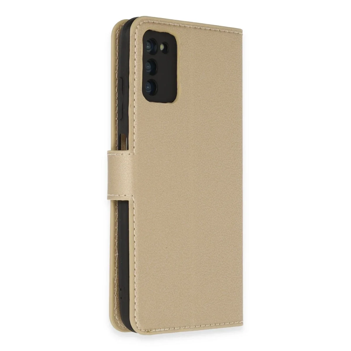 Samsung Galaxy A03S Kılıf Trend S Plus Kapaklı Kılıf - Gold görsel 2