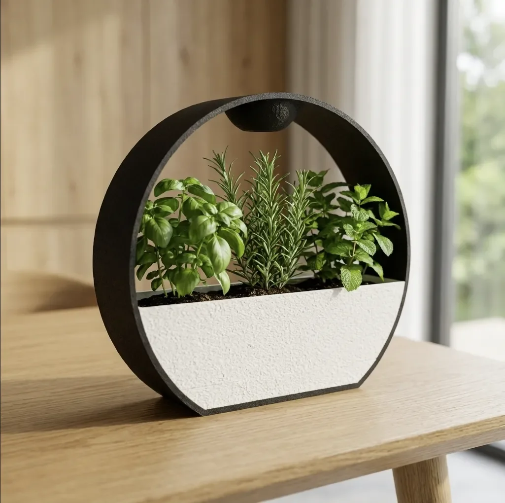 3D Baskı Kendinden Sulamalı Dekoratif Saksı - Otomatik Sulama Sistemli Modern Bitki Saksısı görsel 2