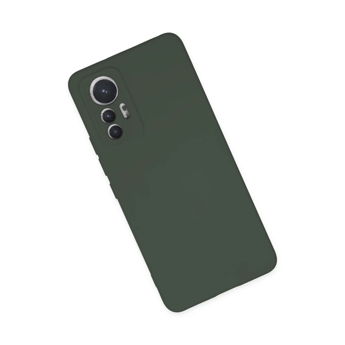 Xiaomi Mi 12 Lite Kılıf Nano İçi Kadife Silikon - Koyu Yeşil görsel 3