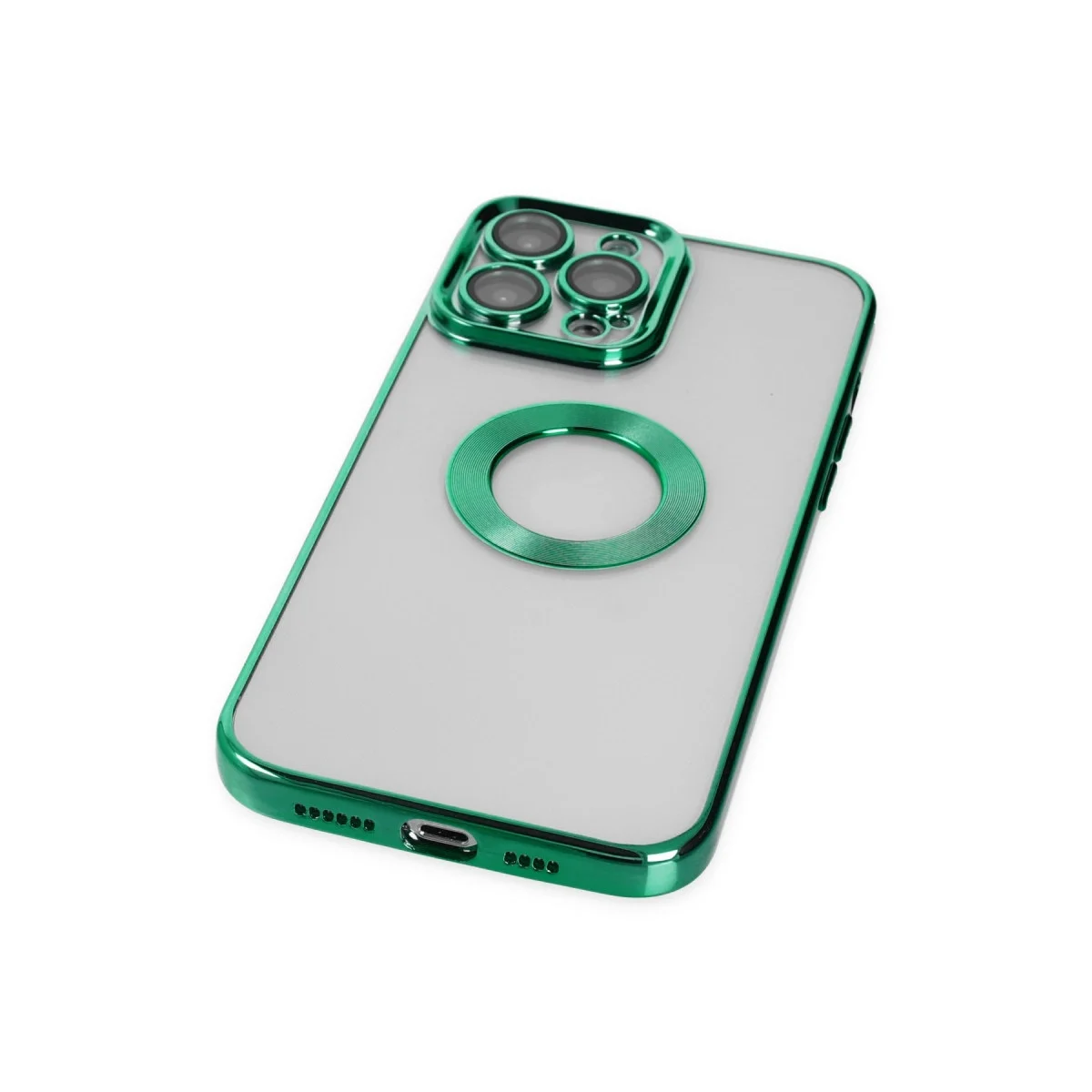 Apple İphone 14 Pro Kılıf Slot Silikon - Köknar Yeşili görsel 4