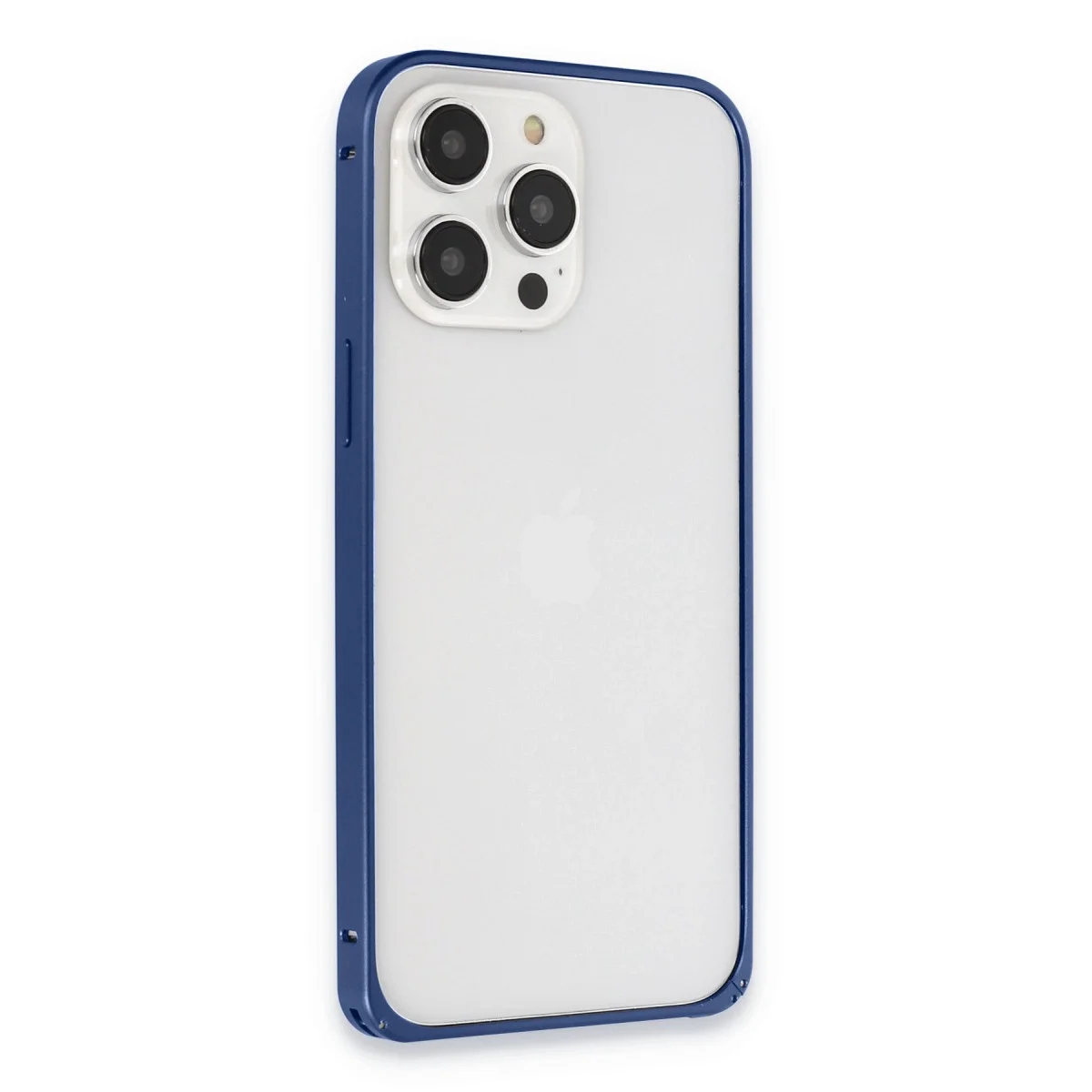 Joko Apple İphone 15 Pro Max Metal Bumper Mat Kapak - Lacivert görsel 3