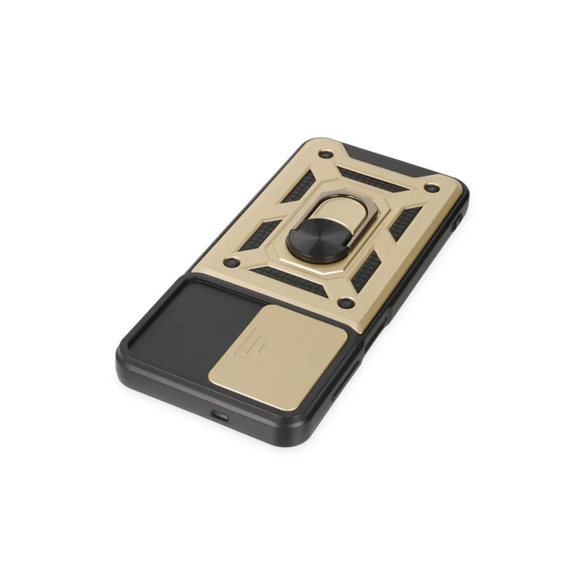 Samsung Galaxy A04S Kılıf Pars Lens Yüzüklü Silikon - Gold görsel 5