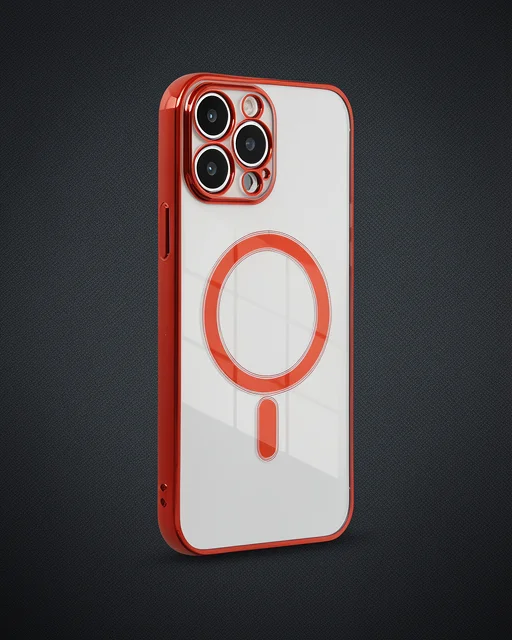 Apple İphone 13 Pro Max Kılıf Magneticsafe Lazer Silikon - Kırmızı