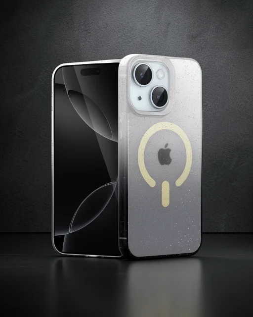 Apple İphone 15 Plus Pummel Shiny Magsafe Kapak - Siyah