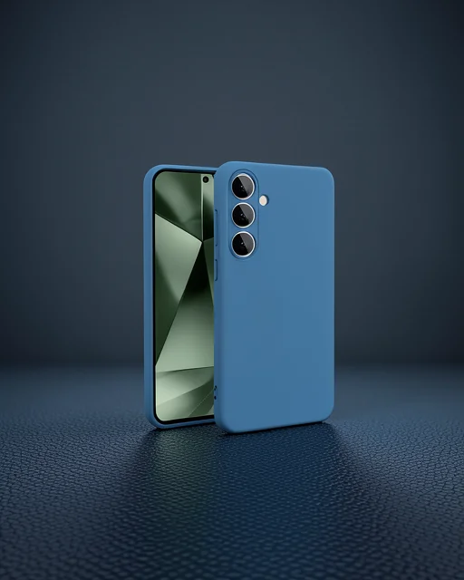 Samsung Galaxy S24 Fe Kılıf Nano İçi Kadife Silikon - Mavi