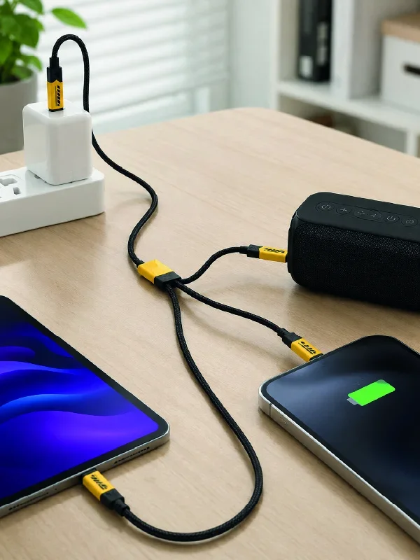 240W 3'Ü 1 Arada Hızlı Şarj Kablosu görsel 3