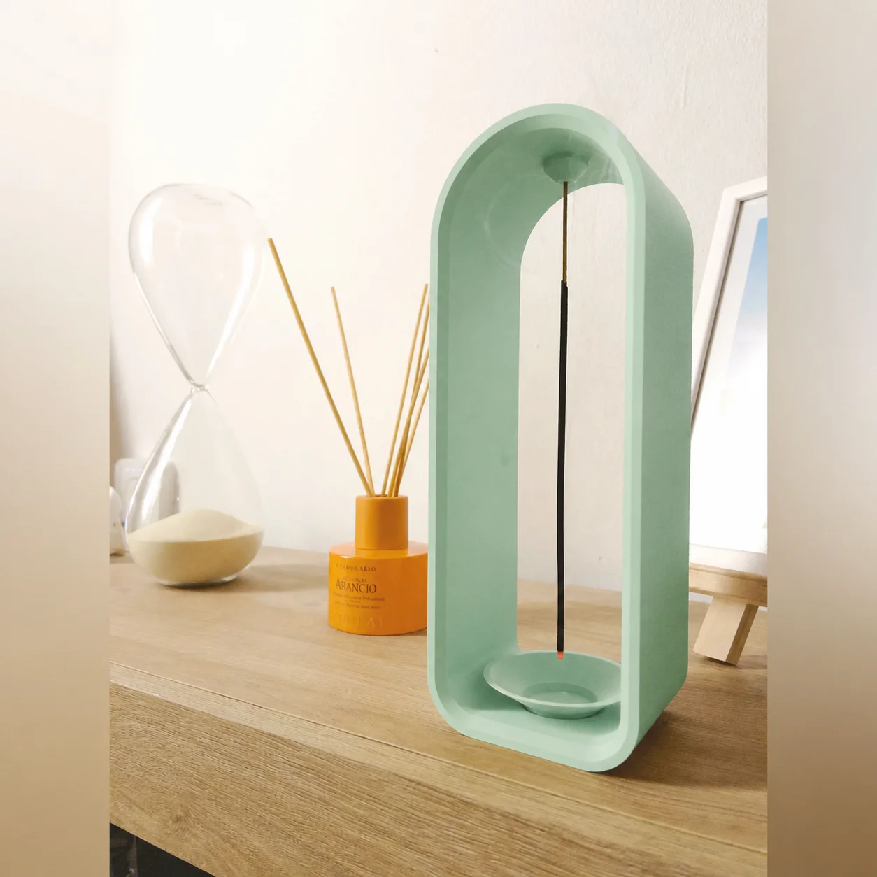 3D Baskı The Shrine Tütsülük - Modern Kemer Formlu Tütsü Tutucu-Mint görsel 2