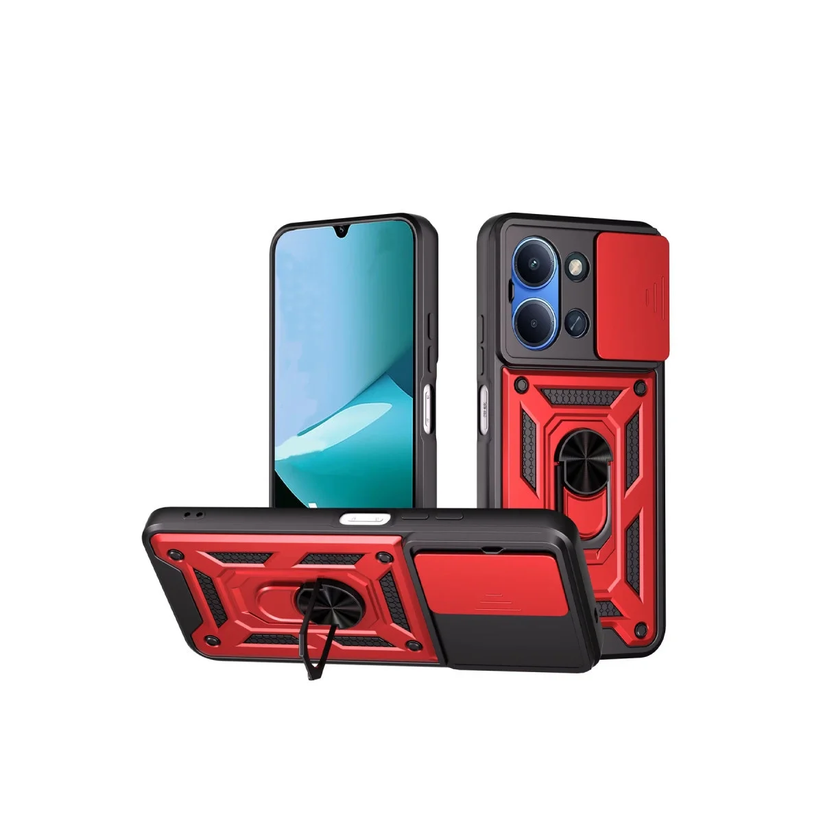 Xiao Red 15c 4g Pars Lens Yüzüklü Silikon - Kırmızı