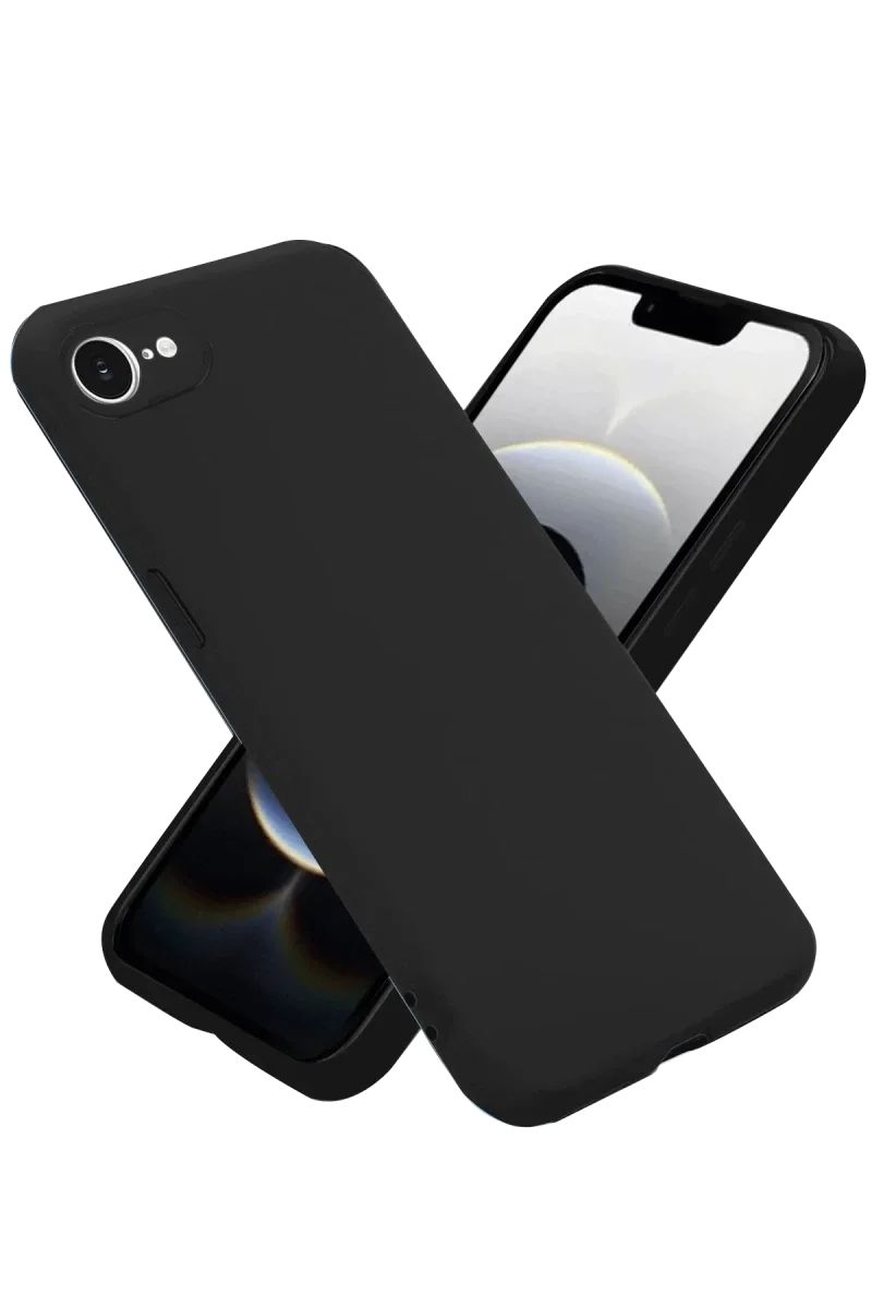 Apple iPhone 16E Kılıf Nano içi Kadife Silikon - Siyah