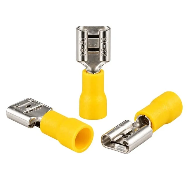 PM-39077 4-6mm2 Kesit 23x7x6mm Soket Sarı İzoleli Kablo Pabucu (100’lü Paket)