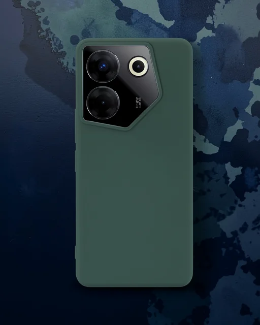 Tecno Camon 20 Pro 5g Kılıf First Silikon - Koyu Yeşil