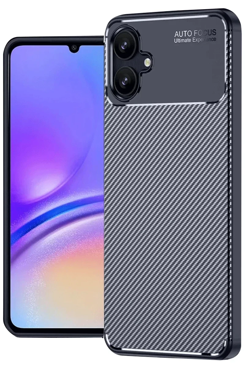 Samsung Galaxy A06 Kılıf Auto Focus Karbon Kapak - Lacivert