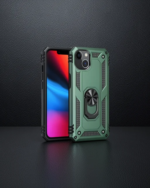 Apple İphone 14 Plus Kılıf Sofya Yüzüklü Silikon Kapak - Yeşil