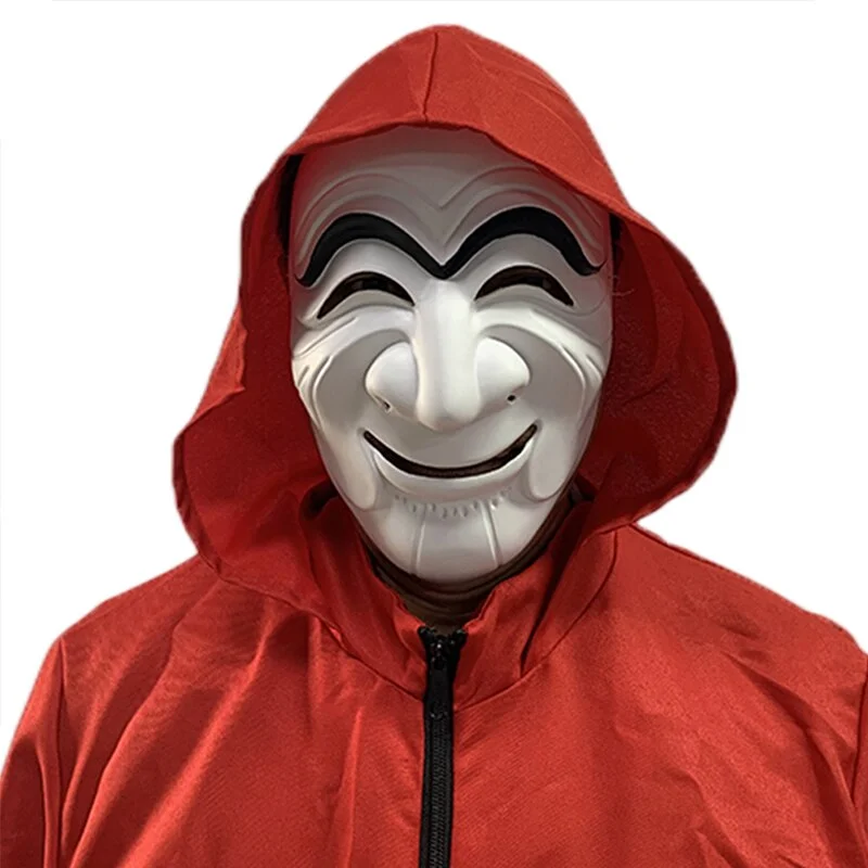 Koreli Hırsız Teatral Hahoe Maskesi - Para Heist Maskesi - Dali Maskesi görsel 2