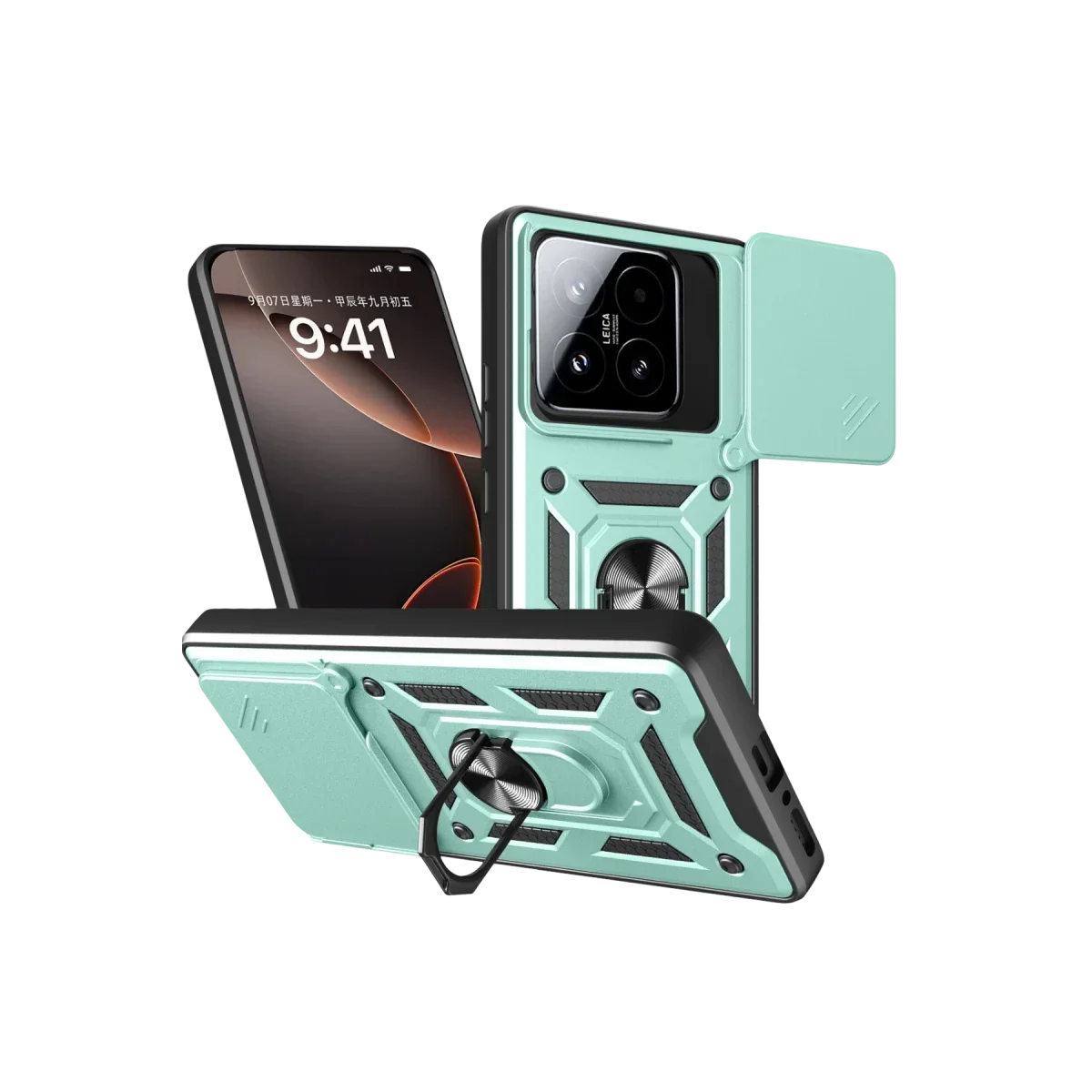 Xiaomi Mi 15T Pars Lens Yüzüklü Silikon - Yeşil