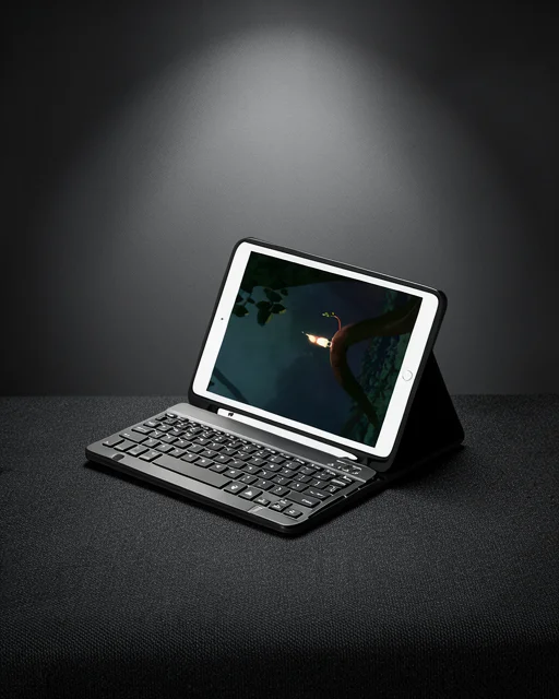 Apple İpad 10.2 (9.nesil) Kılıf Kc01 Smart Klavyeli Tablet Kılıfı - Siyah