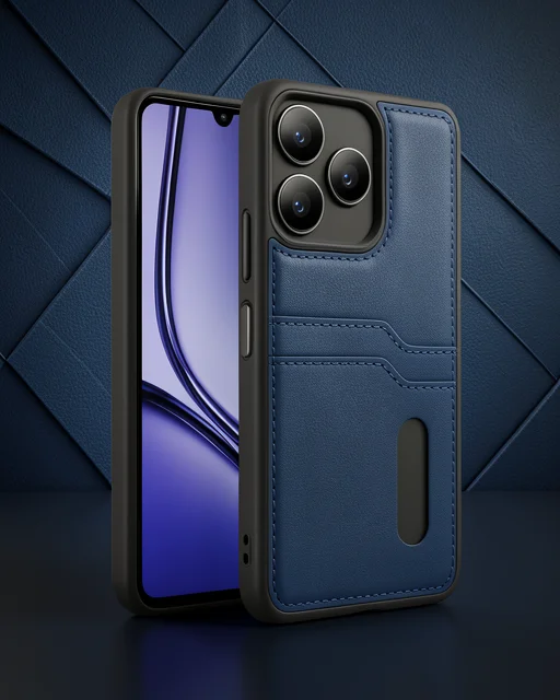 Realme Note 50 4g Kılıf Sara Kartvizitli Deri Kılıf - Lacivert