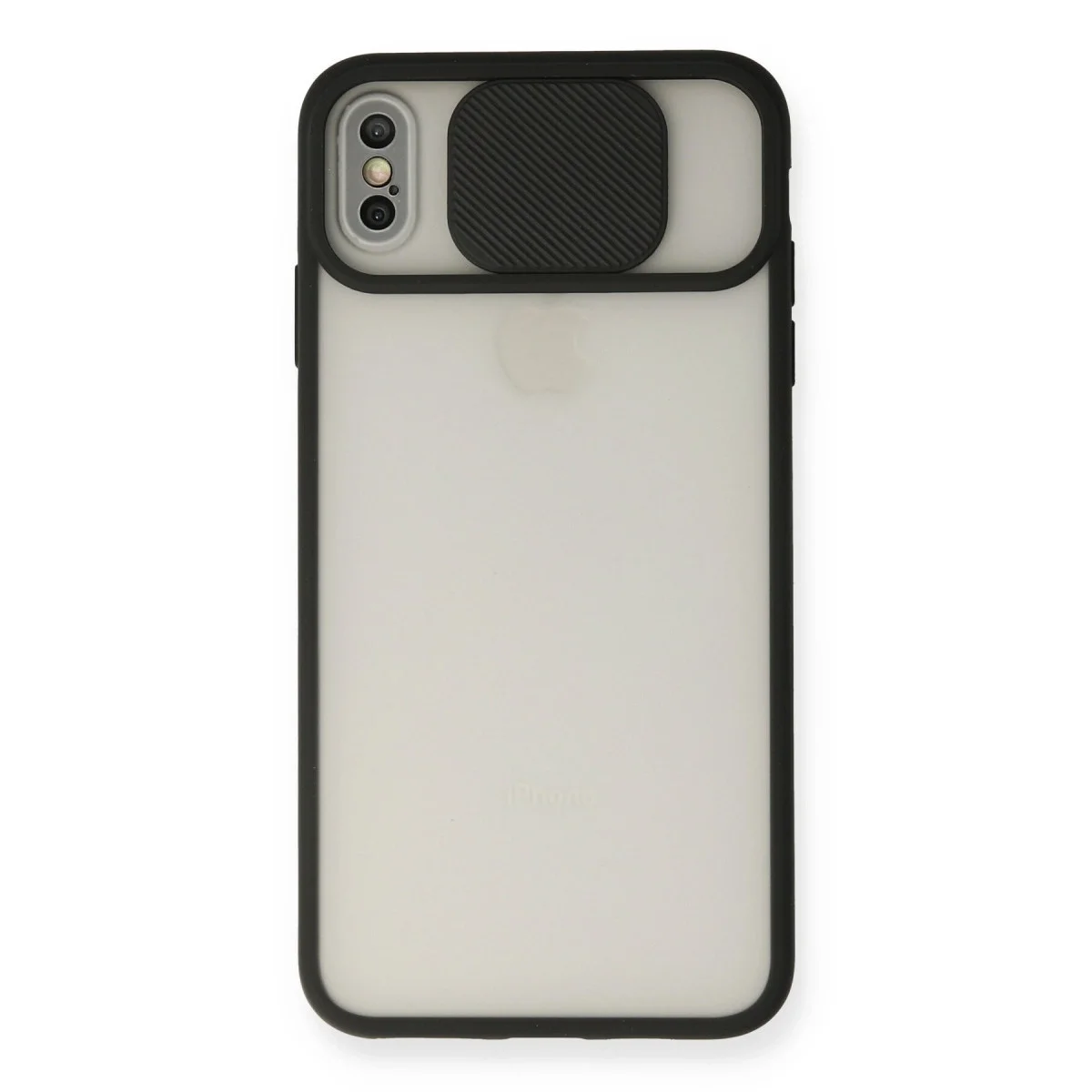 Apple İphone Xs Max Kılıf Palm Buzlu Kamera Sürgülü Silikon - Siyah