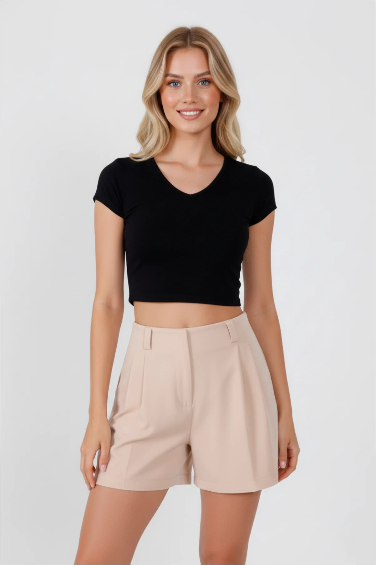 Kadın Basic Kesim Kısa Kol Tişört T-Shirt görsel 3