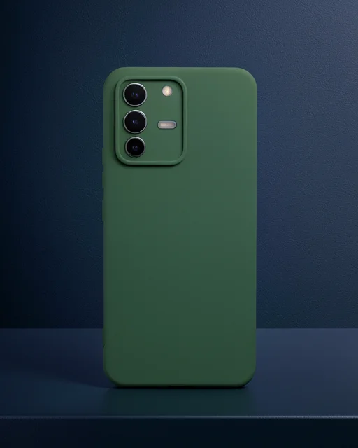 Vivo V23 5g Kılıf Nano İçi Kadife Silikon - Koyu Yeşil