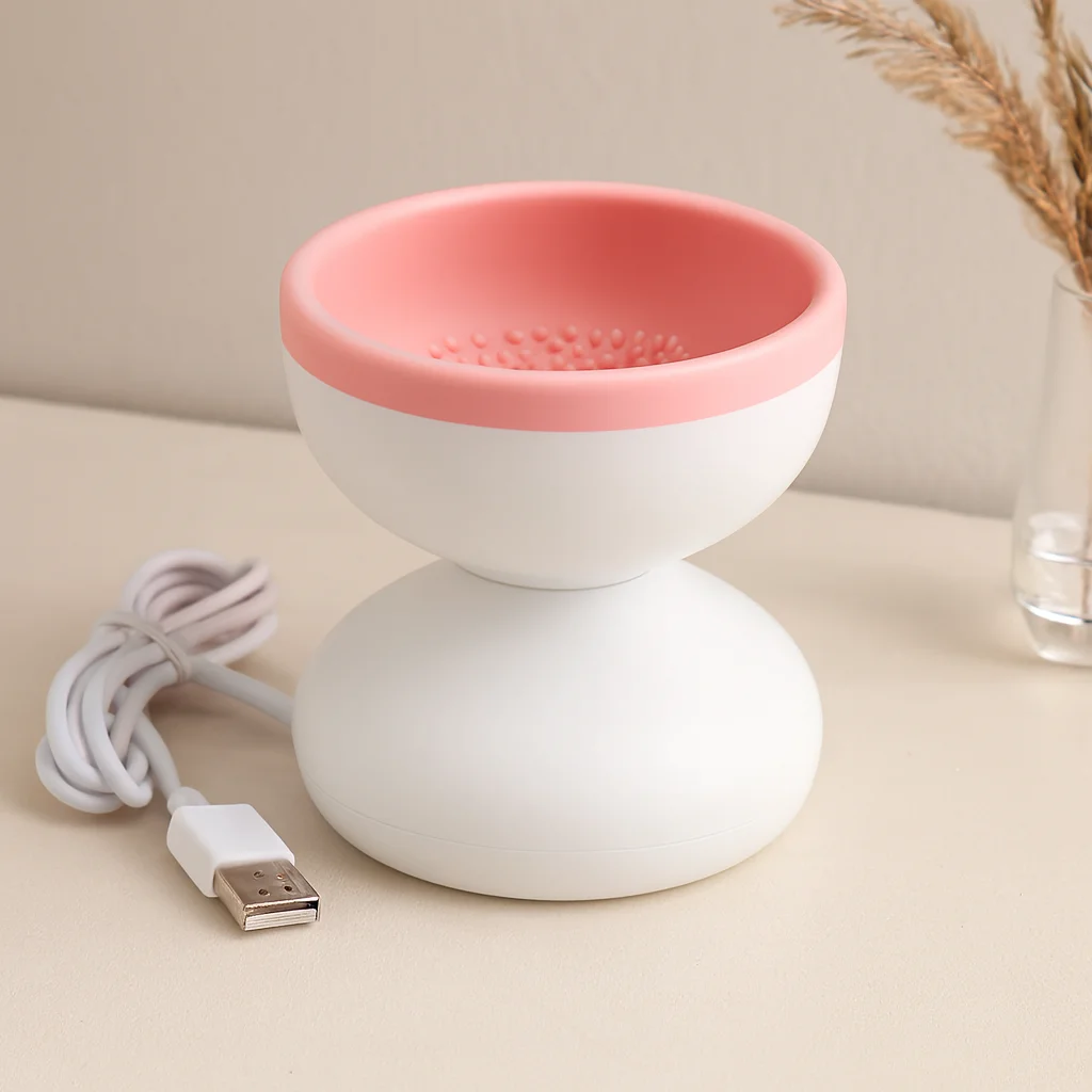 Makyaj Fırça Tezleme Makinesi USB Silikon Hazneli