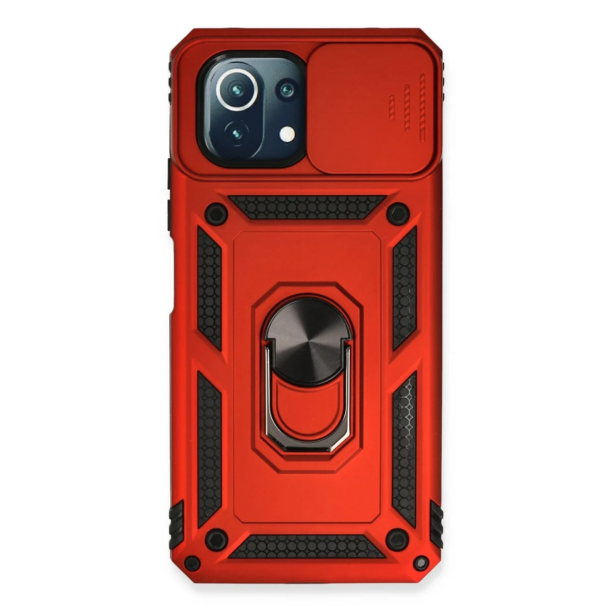 Xiao 11 Lite Kılıf Pars Lens Yüzüklü Silikon - Kırmızı