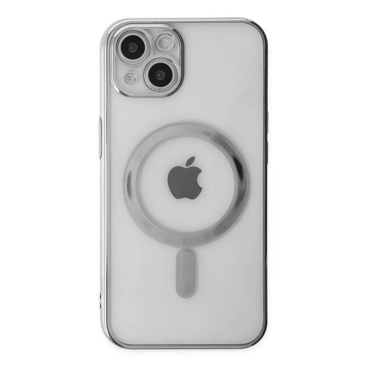 Apple İphone 14 Plus Kılıf Magneticsafe Lazer Silikon - Gümüş görsel 2