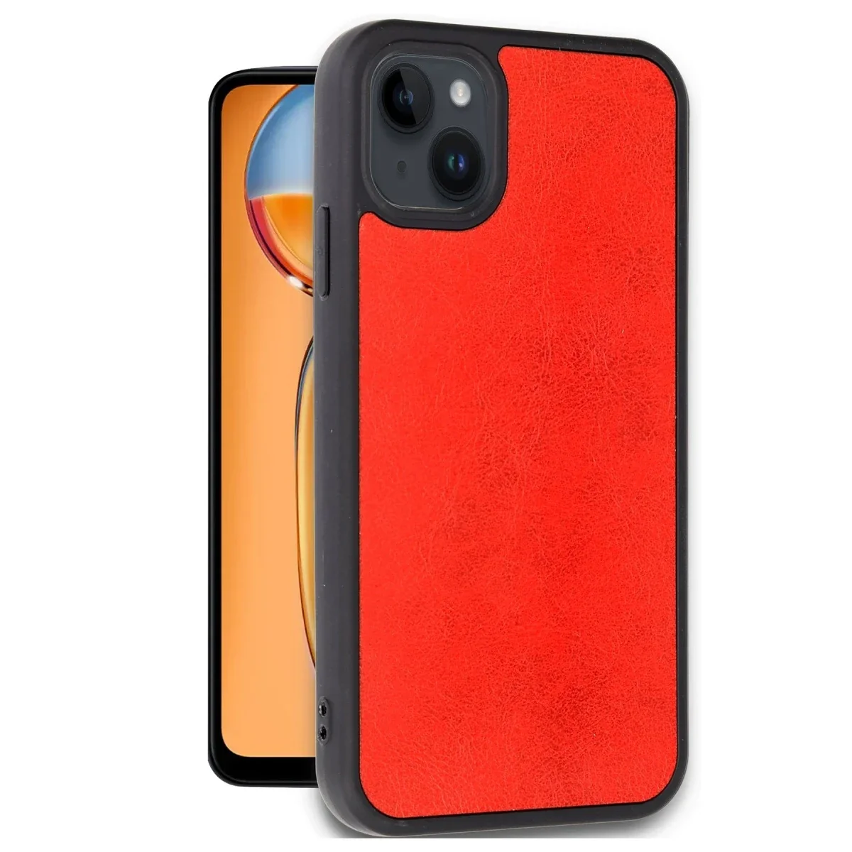 Apple iPhone 14 Kılıf Aras Deri Kapak - Kırmızı görsel 2