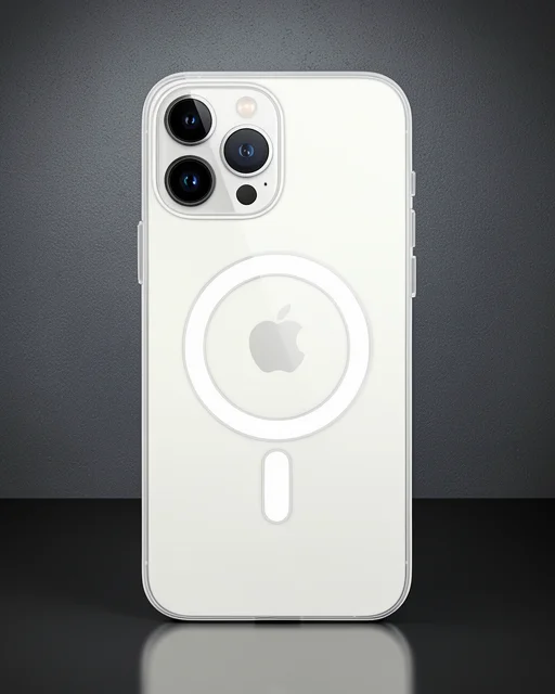 Apple İphone 15 Pro Kılıf Magneticsafe Şeffaf Silikon - Şeffaf