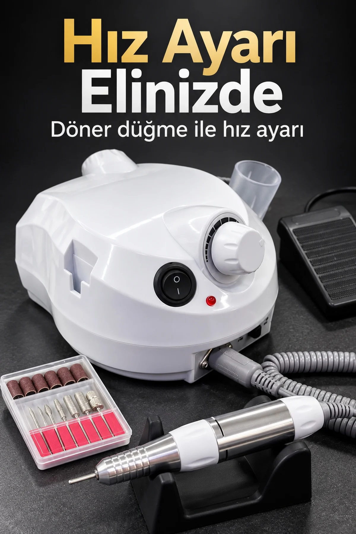 Tırnak Törpü Cihazı Metal Uçlar ve Zımpara Bantlarıyla görsel 6