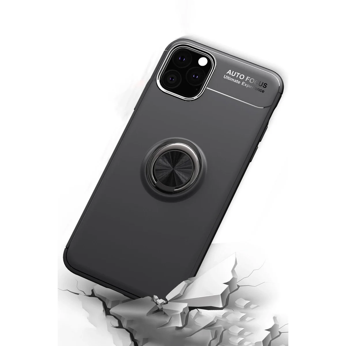 Apple İphone 11 Pro Kılıf Range Yüzüklü Silikon - Siyah görsel 3