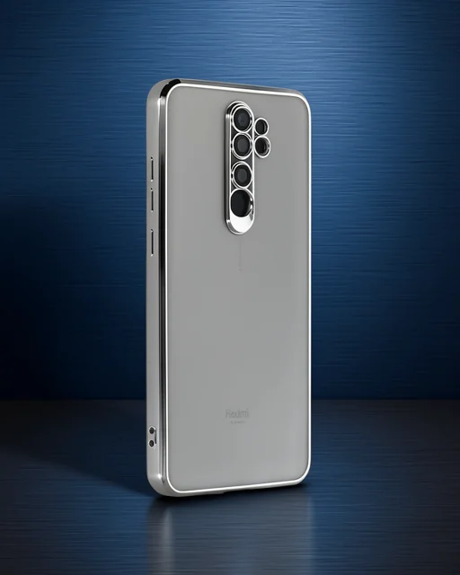 Xiaomi Redmi Note 8 Pro Kılıf Razer Lensli Silikon - Gümüş