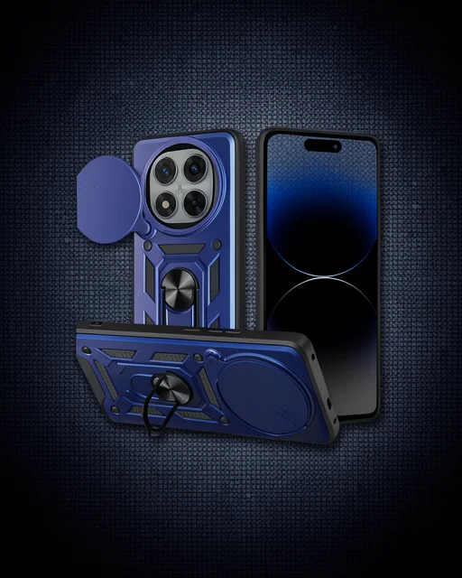 Xiaomi Redmi Note 14 Pro Plus Kılıf Pars Lens Yüzüklü Silikon - Lacivert